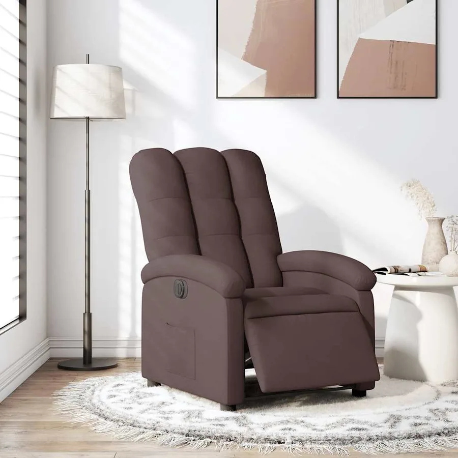 Fauteuil inclinable électrique Marron foncé Tissu - 15