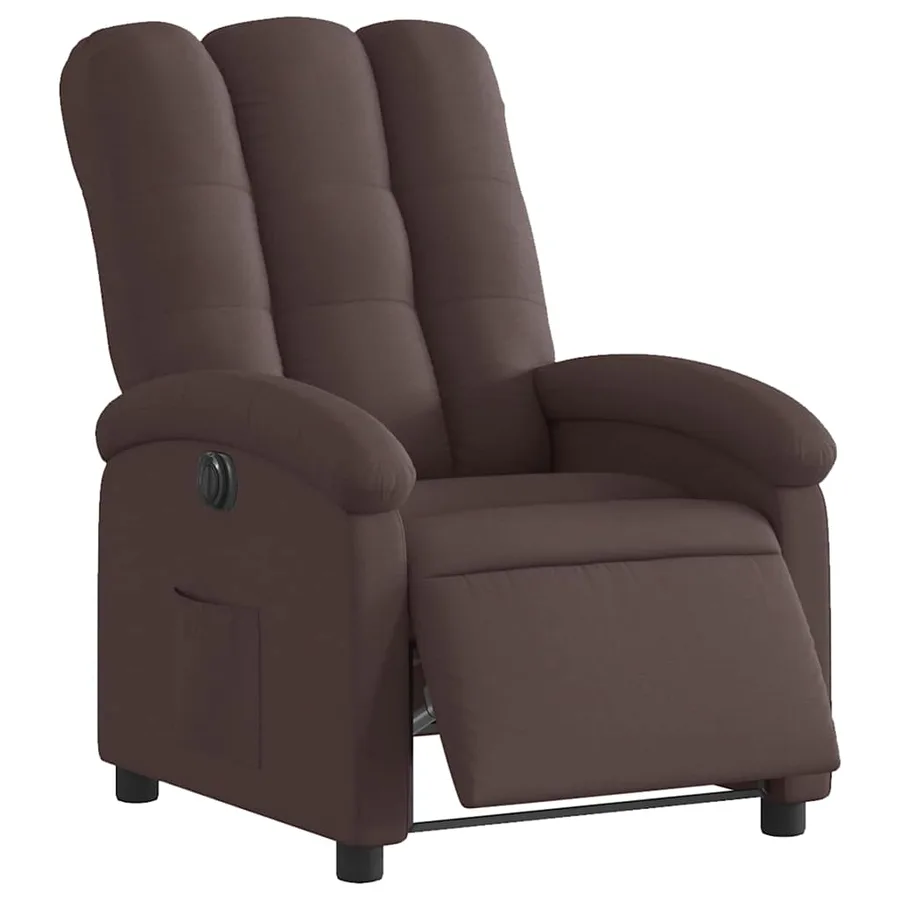 Fauteuil inclinable électrique Marron foncé Tissu - 3