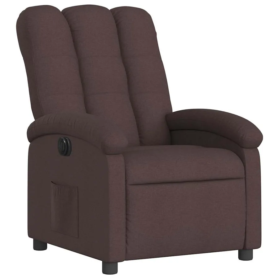 Fauteuil inclinable électrique Marron foncé Tissu - 4