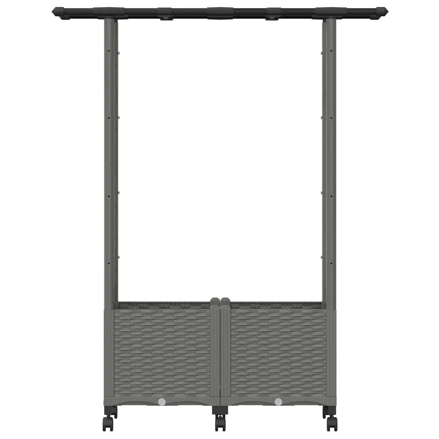 Lit Élevé avec Treillis et Toit Gris clair 124,5 x 40 x 142 cm - 4