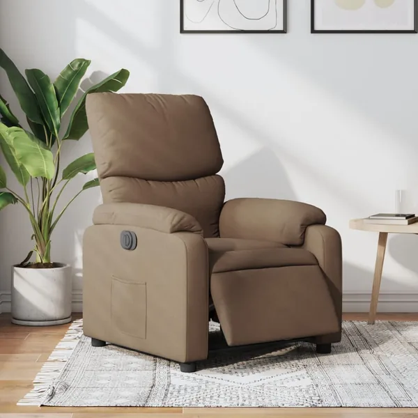 Fauteuil inclinable électrique Marron Tissu