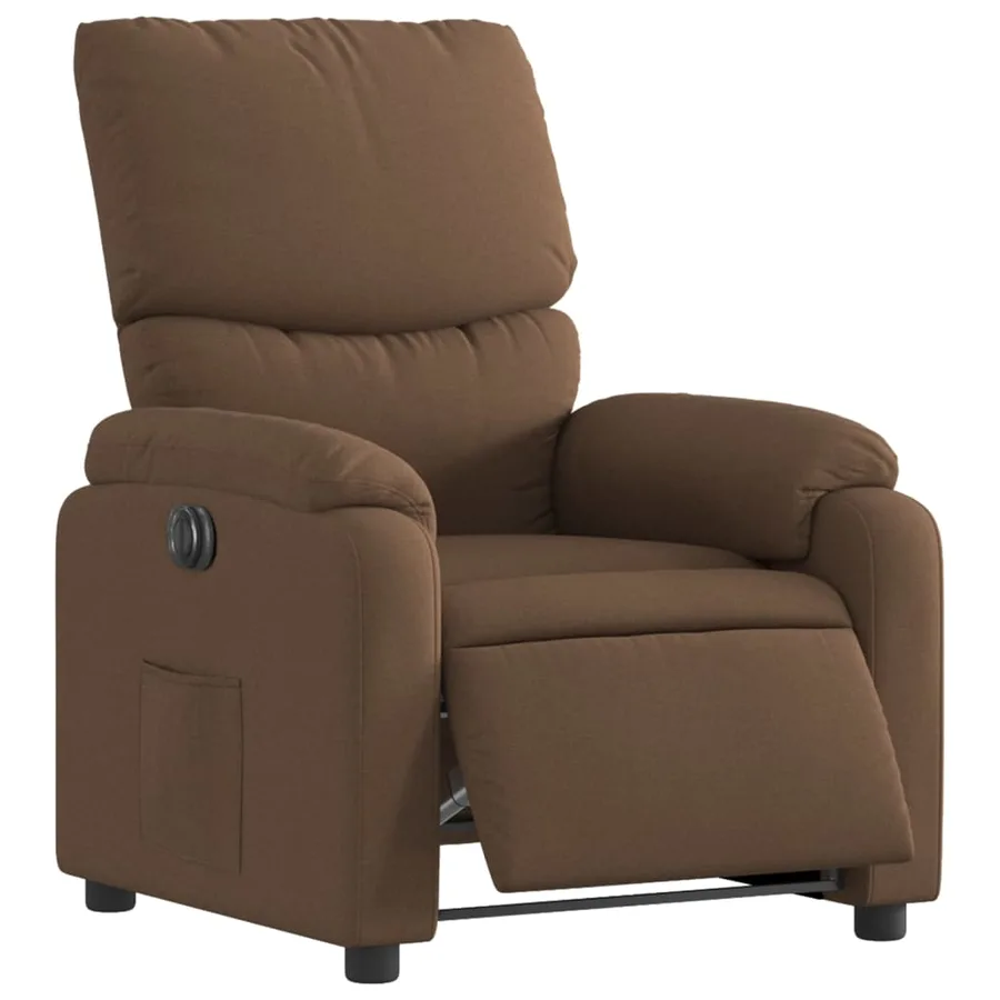 Fauteuil inclinable électrique Marron Tissu - 3