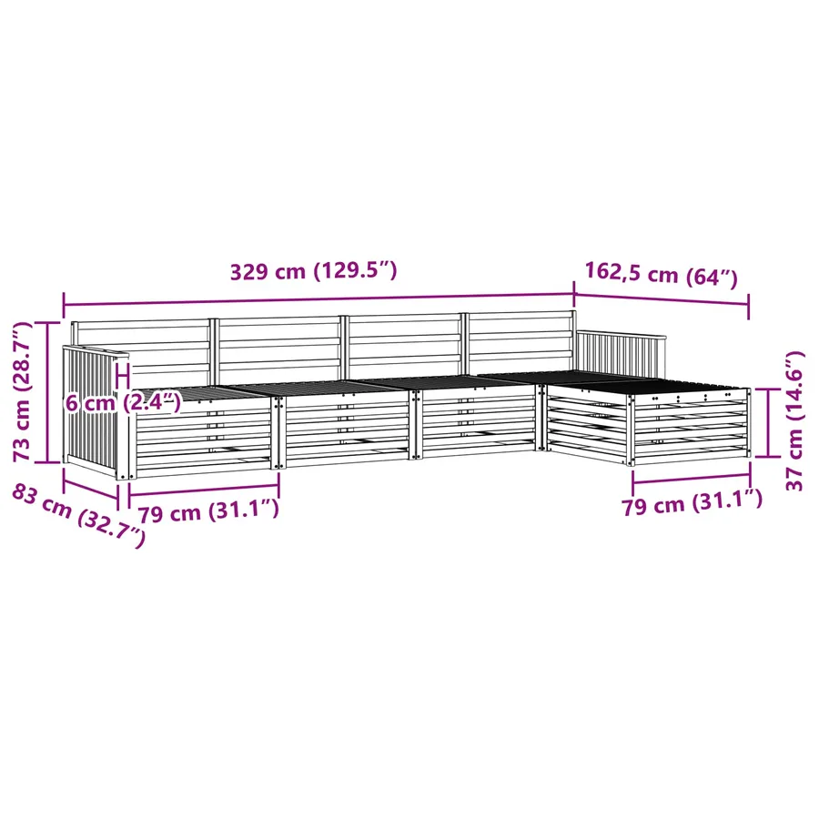 Ensemble de canapés d'extérieur 5 pc Blanc - 7