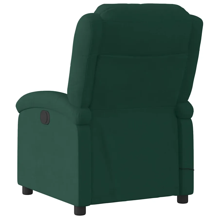 Fauteuil inclinable de massage électrique vert foncé velours - 5