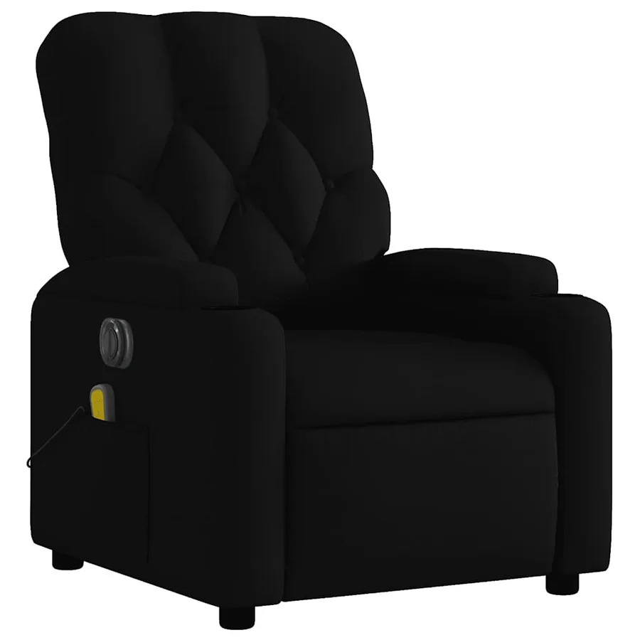 Fauteuil de massage inclinable électrique Noir Tissu - 4