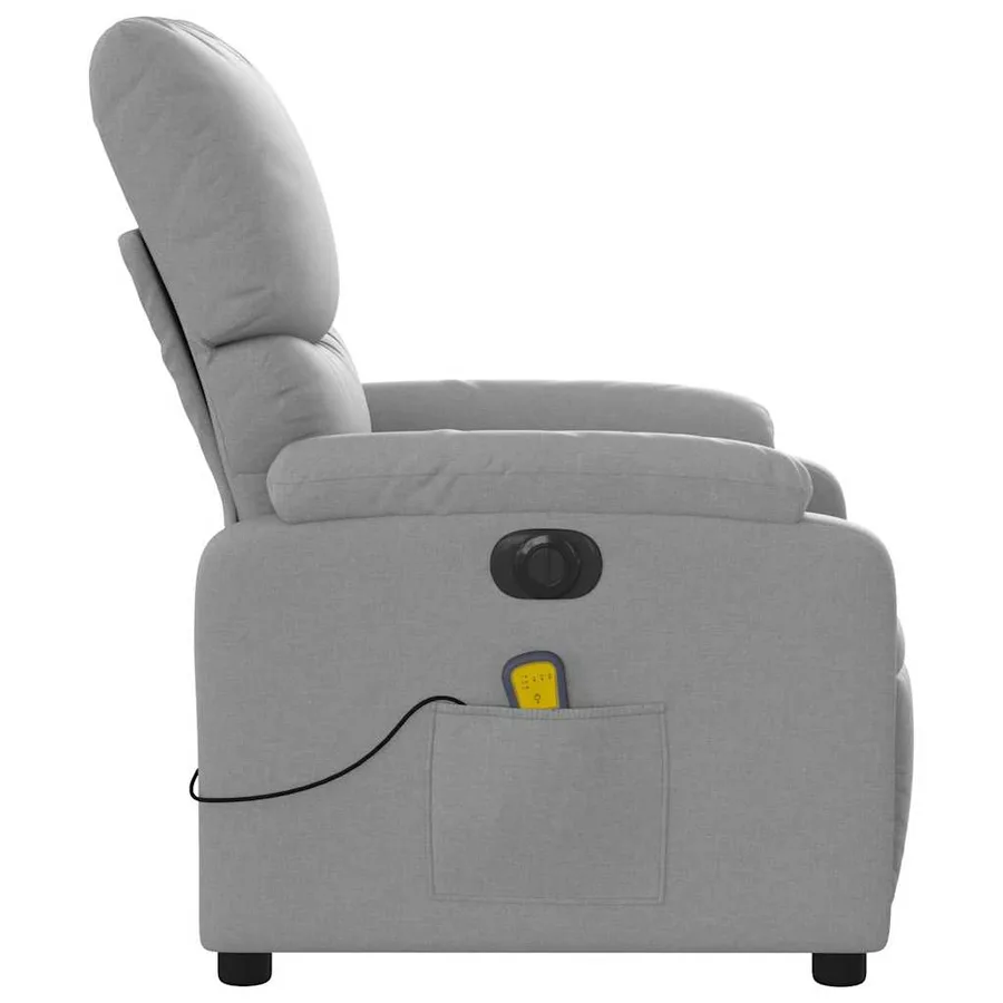 Fauteuil de massage inclinable électrique gris clair tissu - 7
