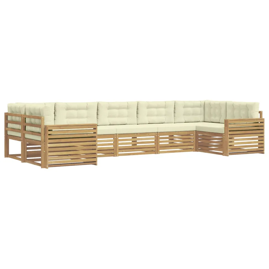 Ensemble de canapés d'extérieur 7 pc Blanc et crème - 2