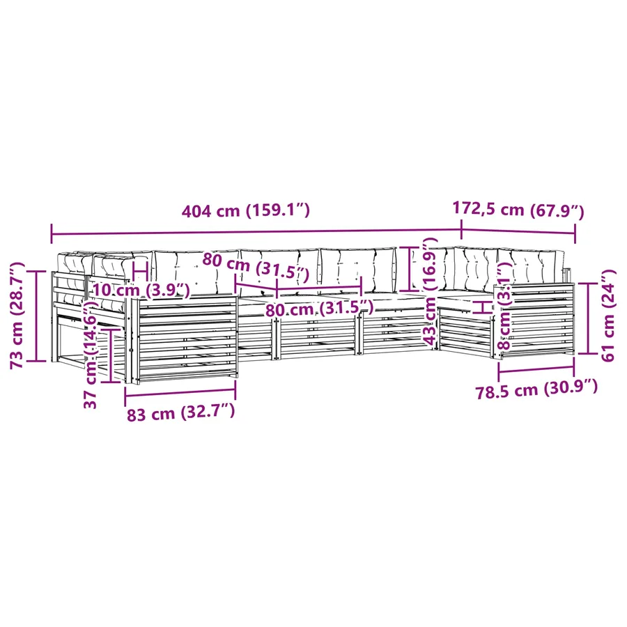 Ensemble de canapés d'extérieur 7 pc Blanc et crème - 7