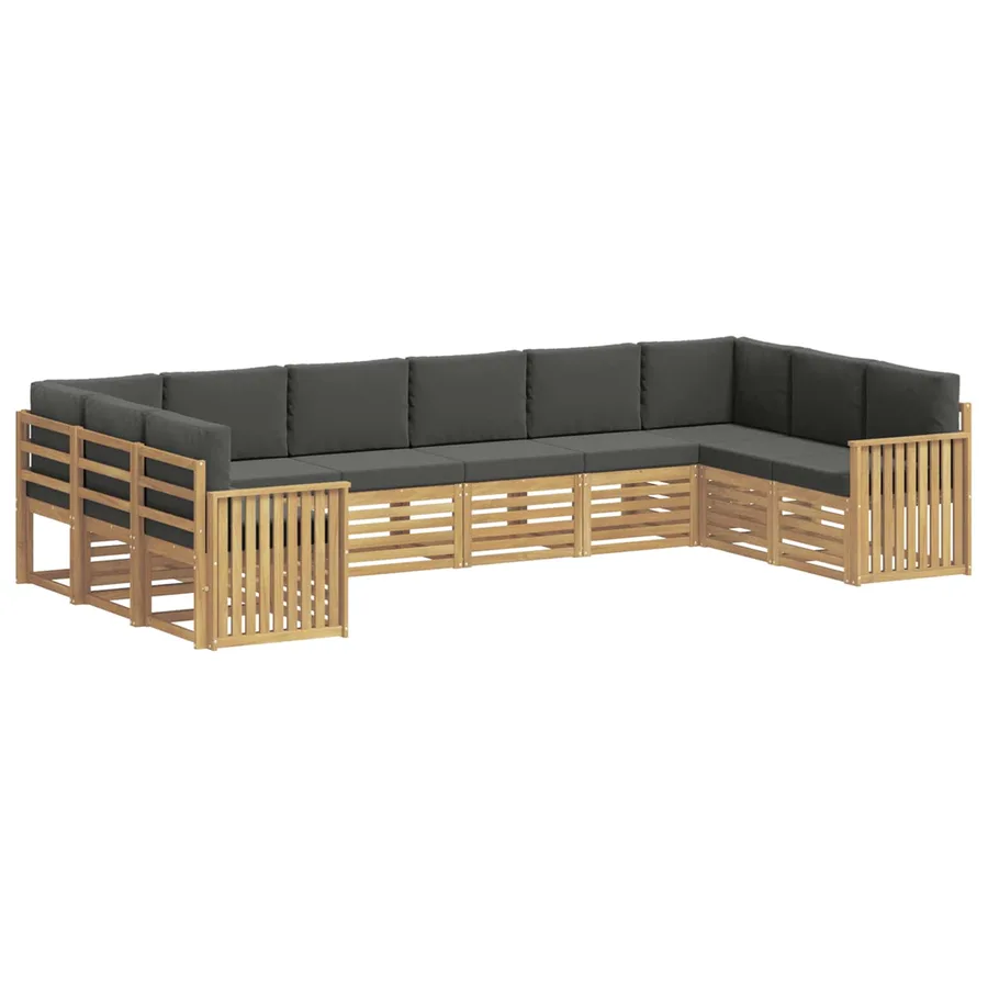 Ensemble de canapés d'extérieur 10 pcs Blanc et anthracite - 2