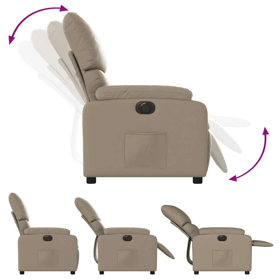 Fauteuil inclinable électrique Cappuccino Similicuir - 7