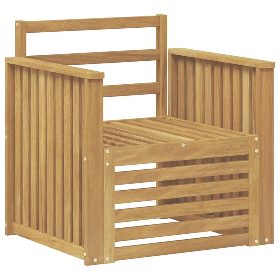 Ensemble de canapés d'extérieur Bois d'Acacia Massif Blanc - 2