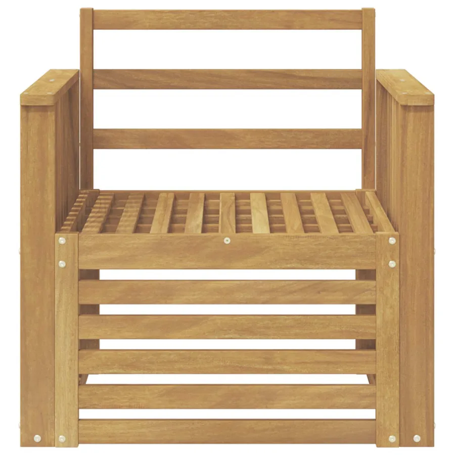 Ensemble de canapés d'extérieur Bois d'Acacia Massif Blanc - 3