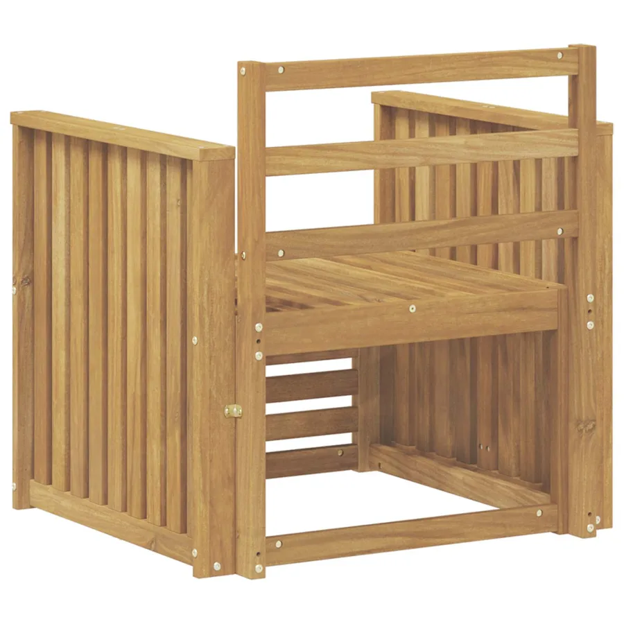 Ensemble de canapés d'extérieur Bois d'Acacia Massif Blanc - 5