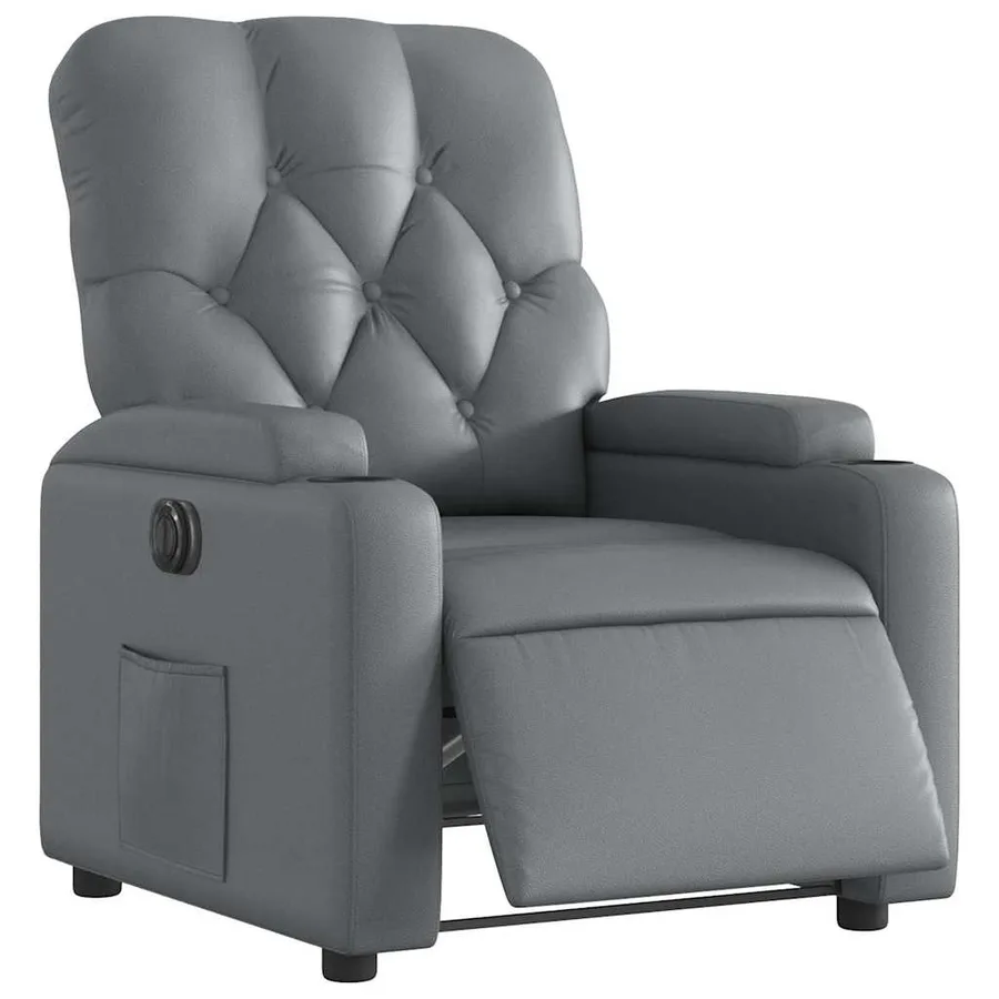Fauteuil inclinable électrique Gris Similicuir - 3