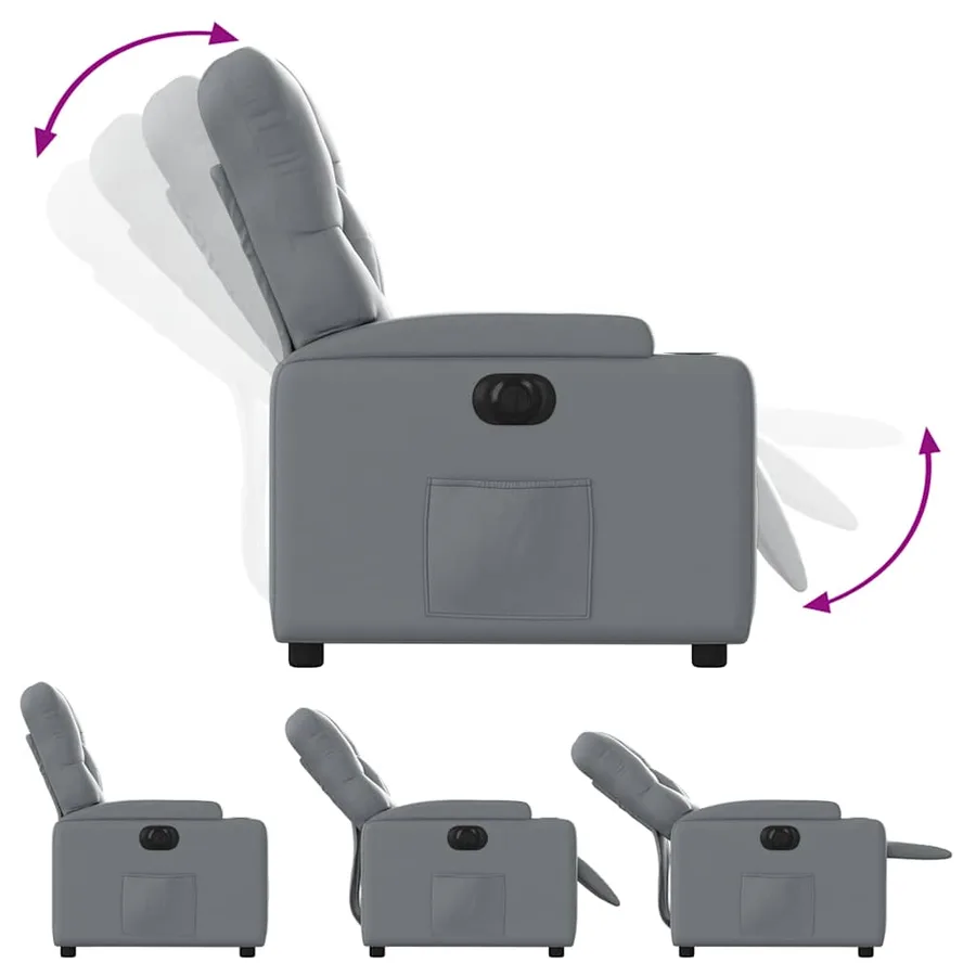 Fauteuil inclinable électrique Gris Similicuir - 7