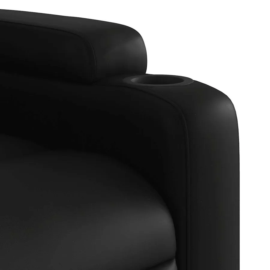 Fauteuil de massage inclinable électrique noir similicuir - 11