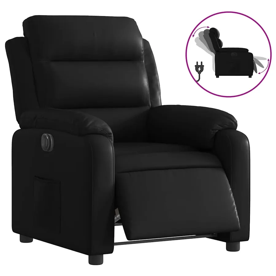 Fauteuil inclinable électrique Noir Similicuir - 2