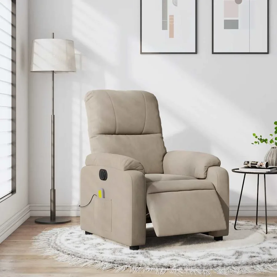 Fauteuil inclinable de massage électrique taupe - 15