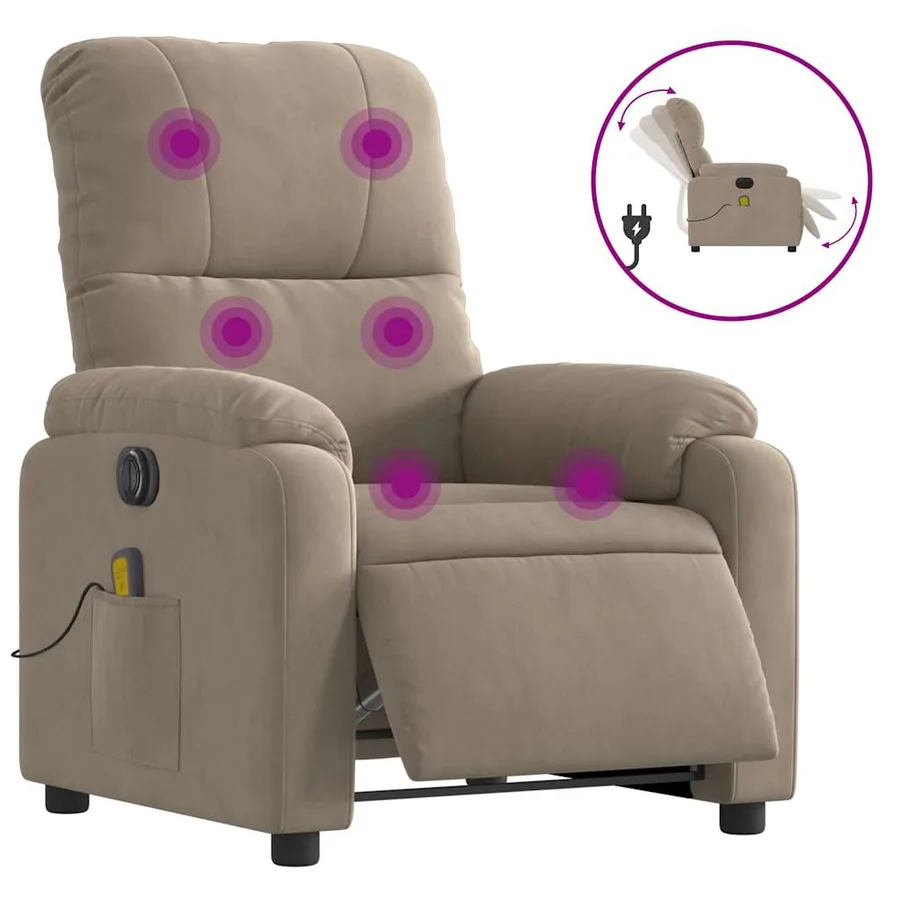 Fauteuil inclinable de massage électrique taupe - 2