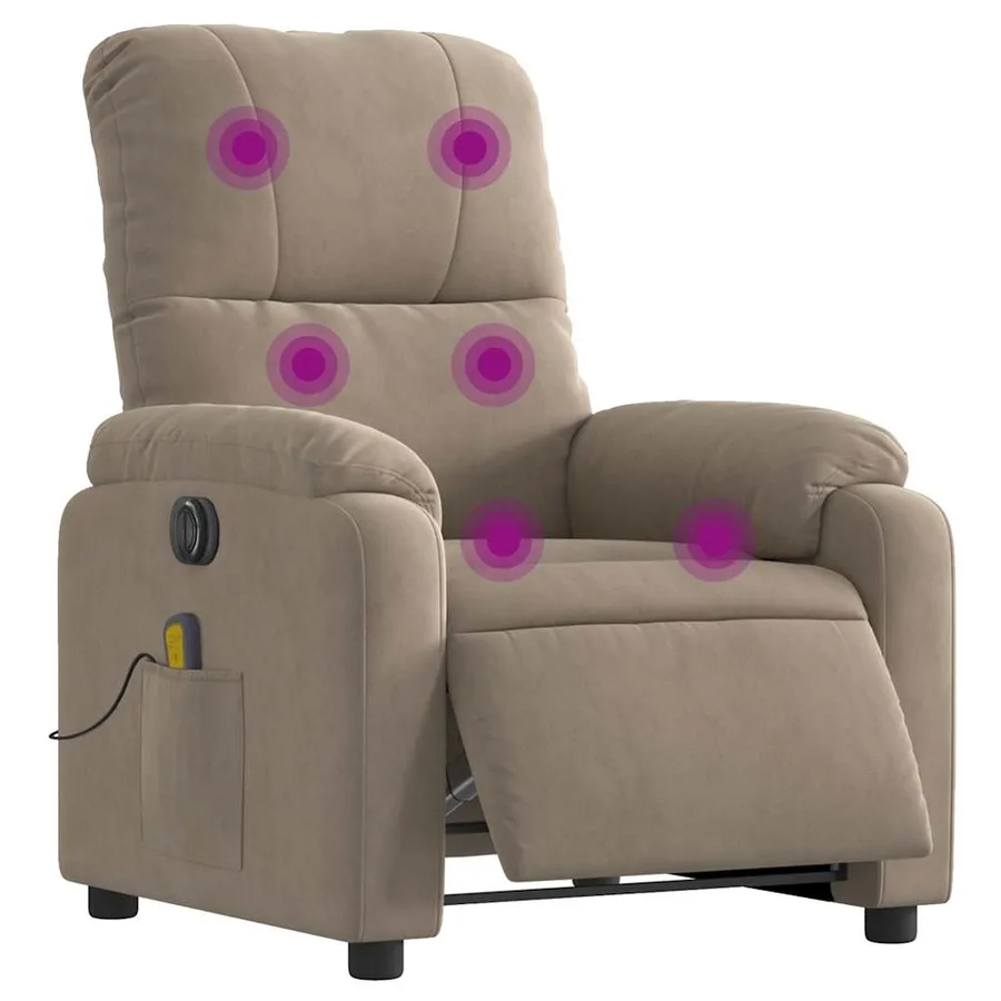 Fauteuil inclinable de massage électrique taupe - 3