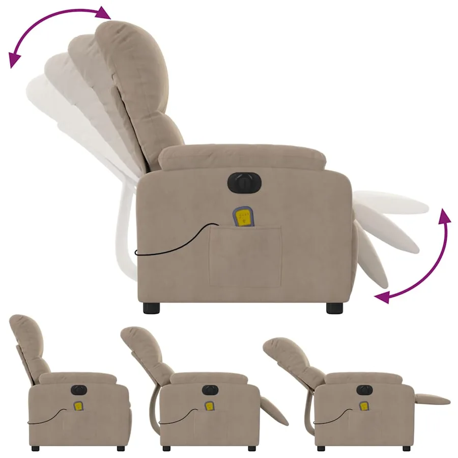 Fauteuil inclinable de massage électrique taupe - 7