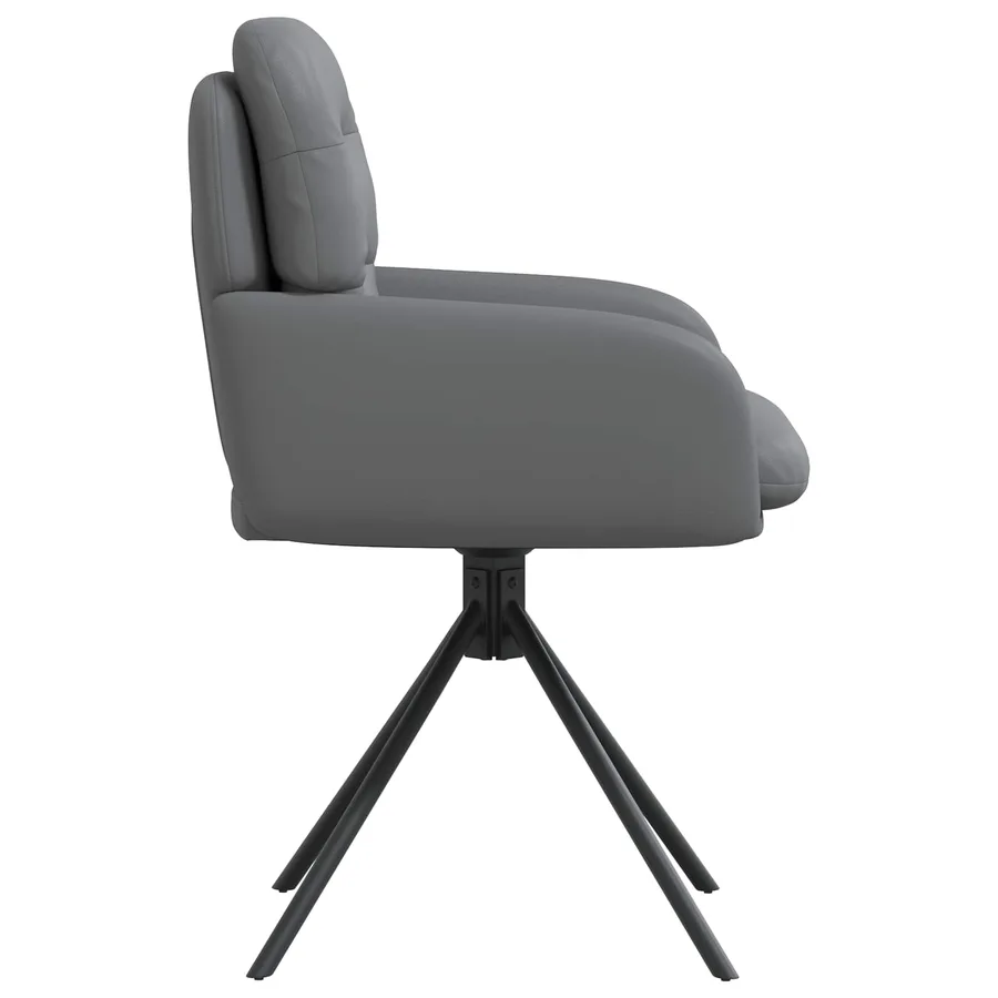 Chaises de salle à manger pivotantes 2 pcs Simili cuir Gris - 4