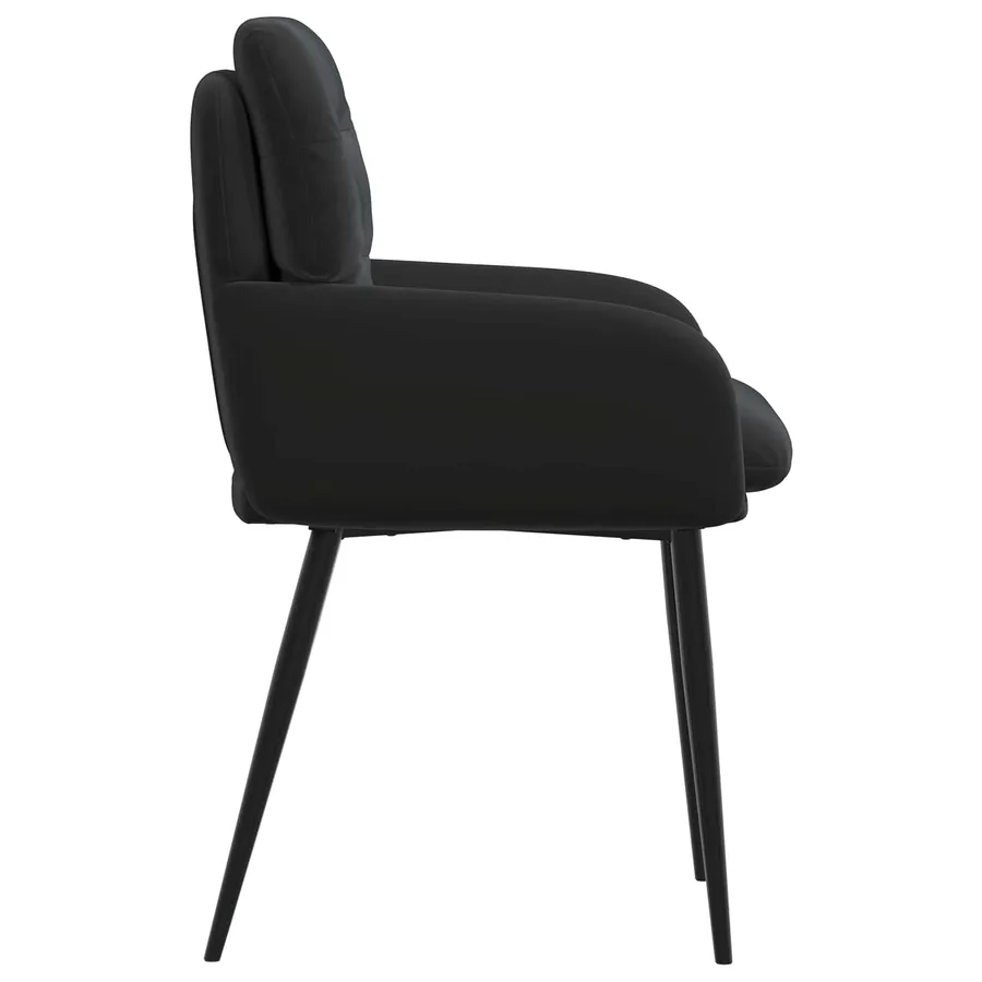 Chaises de salle à manger 2 pcs Velours Noir 59 x 59,5 x 90 cm - 4