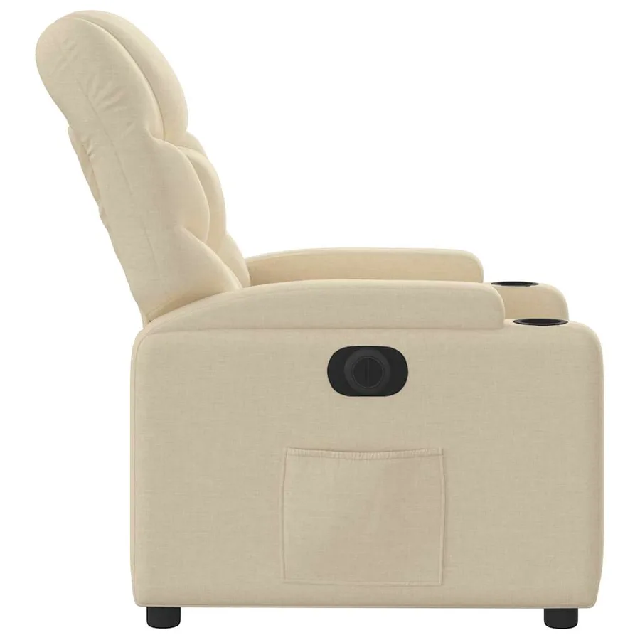 Fauteuil inclinable électrique Crème Tissu - 10