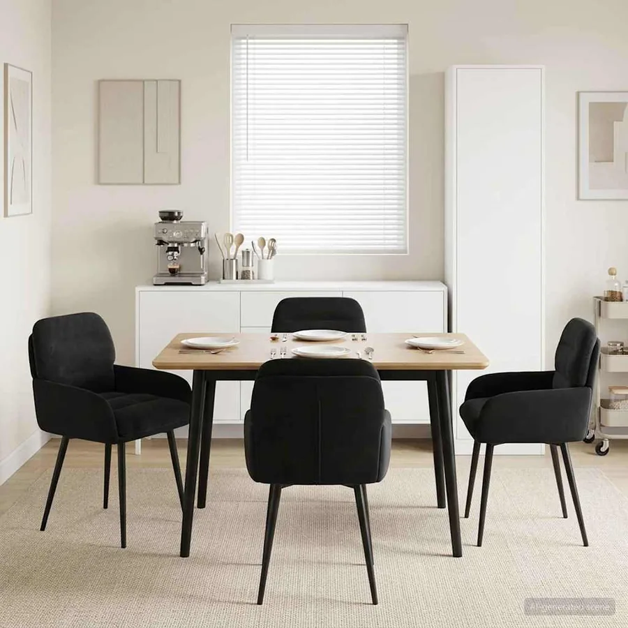 Chaises de salle à manger 4 pcs Velours Noir 59 x 59,5 x 90 cm