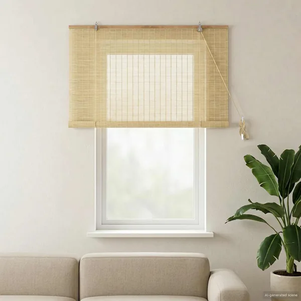 Store enrouleur Naturel 160 x 160 cm Bambou