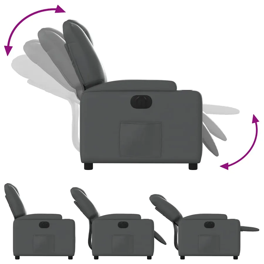 Fauteuil inclinable électrique Gris Similicuir - 16