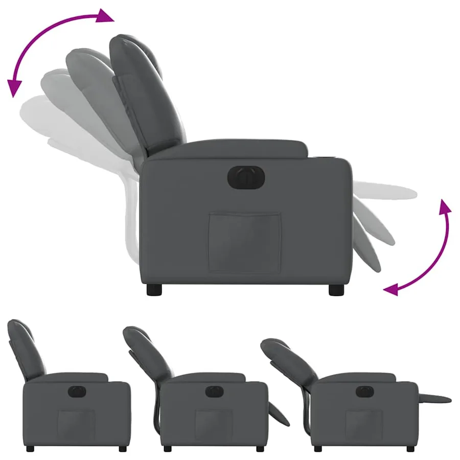 Fauteuil inclinable électrique Gris Similicuir - 7