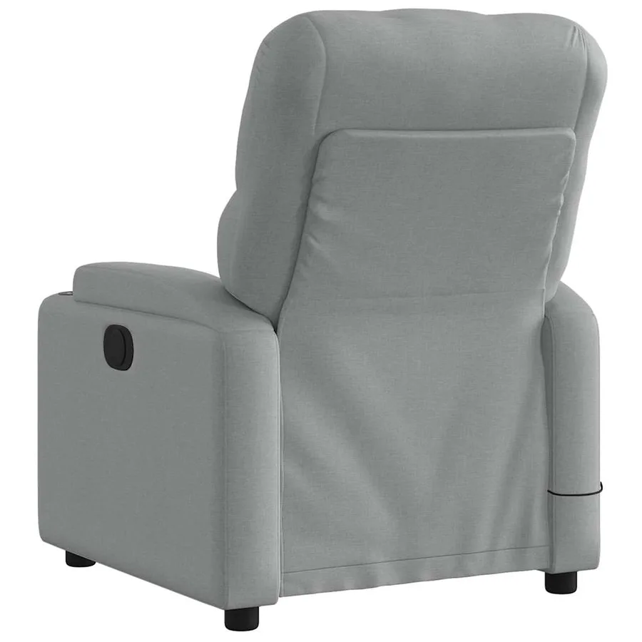 Fauteuil de massage inclinable électrique gris clair tissu - 5