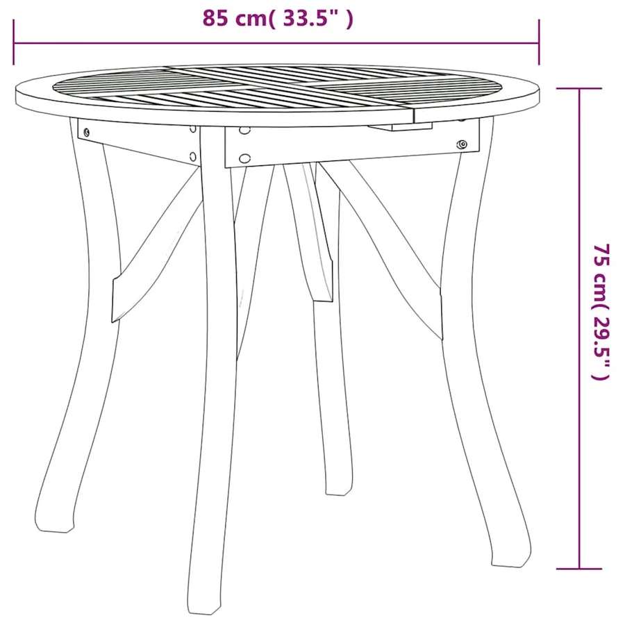 Ensemble à manger de jardin 5 pcs Bois d'acacia solide - 9