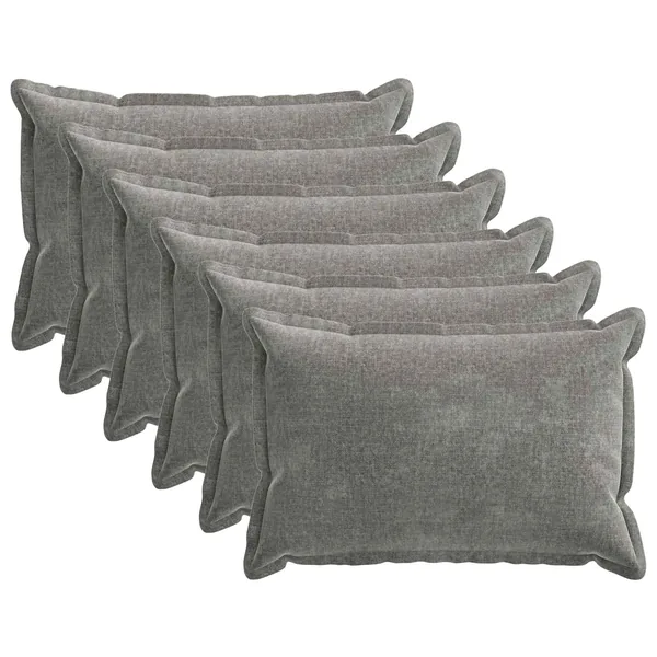 Housse de coussin 6 pcs HOUTEN Gris foncé 50 x 80 cm