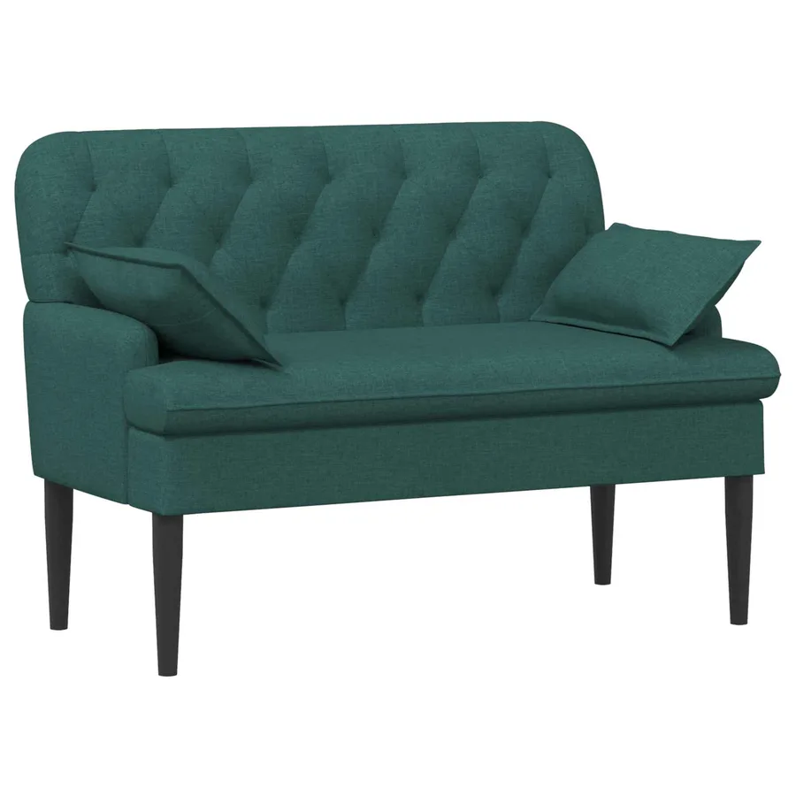 Canapé love seat avec capitonnage en boutons Vert foncé Tissu - 2