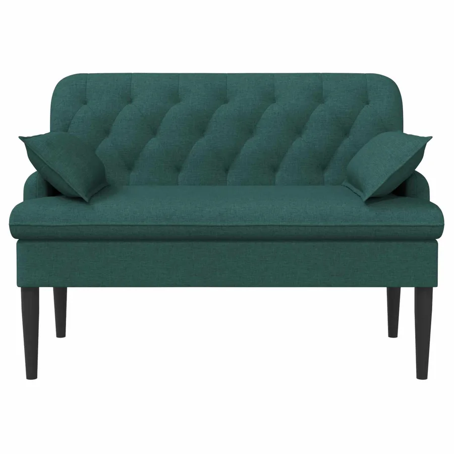 Canapé love seat avec capitonnage en boutons Vert foncé Tissu - 3
