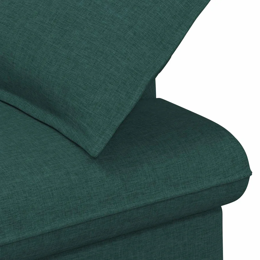 Canapé love seat avec capitonnage en boutons Vert foncé Tissu - 6