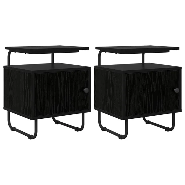 Table de chevet 2 pc Chêne noir Bois d'ingénierie