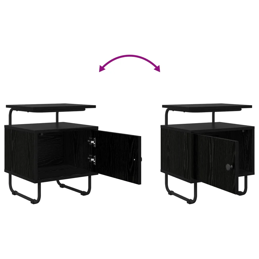 Table de chevet 2 pc Chêne noir Bois d'ingénierie - 10