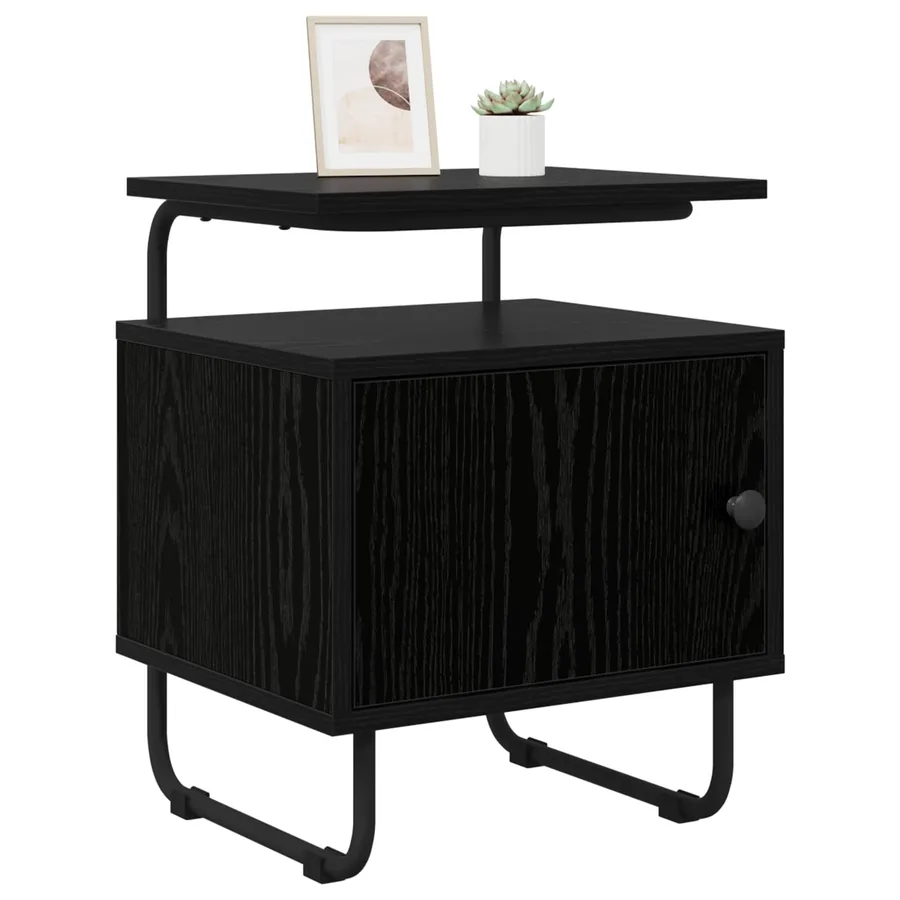 Table de chevet 2 pc Chêne noir Bois d'ingénierie - 2
