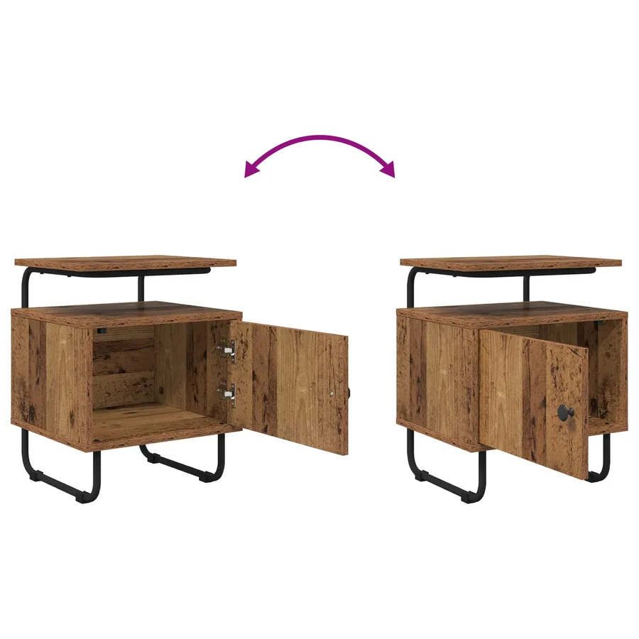 Table de chevet Bois ancien Bois d'ingénierie - 10