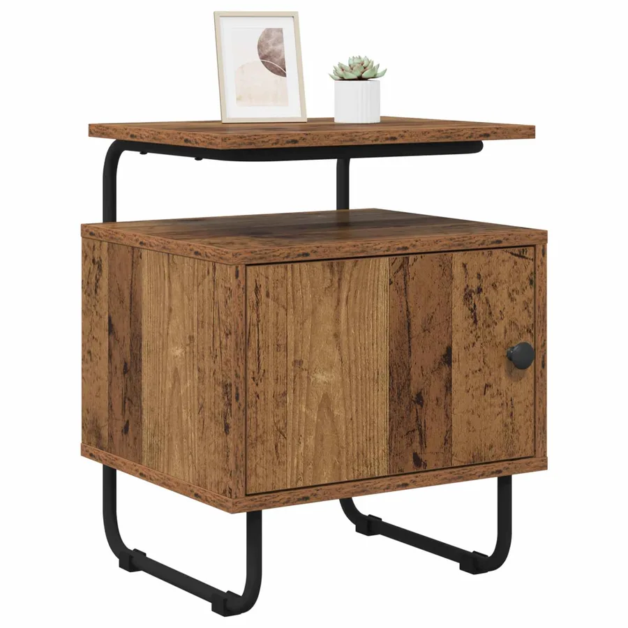 Table de chevet Bois ancien Bois d'ingénierie - 3