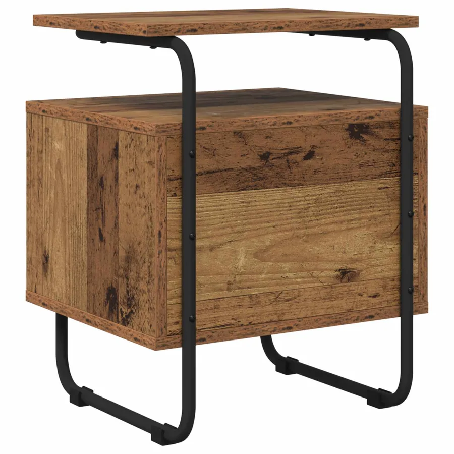 Table de chevet Bois ancien Bois d'ingénierie - 7