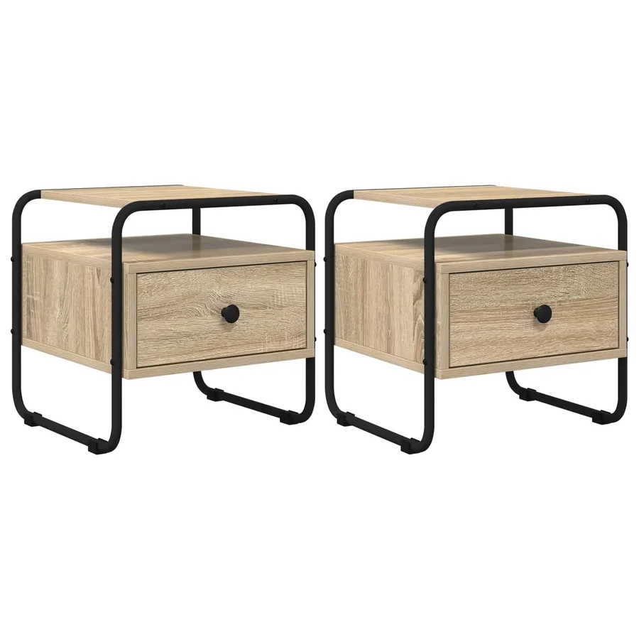 Table de chevet 2 pc Chêne Sonoma Bois d'ingénierie - 2