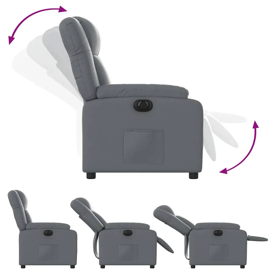 Fauteuil inclinable électrique Gris Similicuir - 7