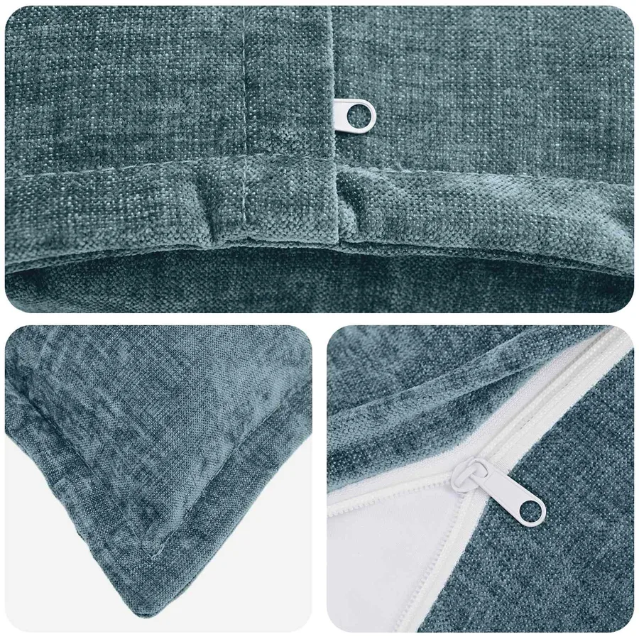 Housse de coussin 2 pcs HOUTEN Bleu 50 x 75 cm Tissu Chenille - 4