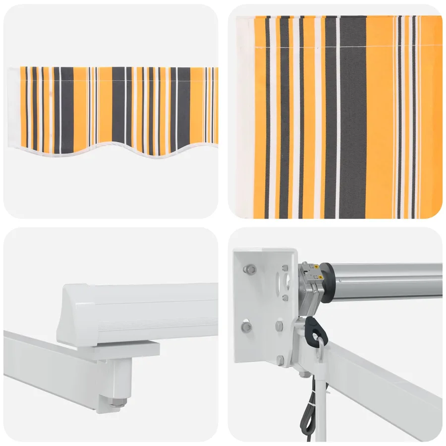 Auvent rétractable électrique Jaune et Gris 3 x 2 m - 9