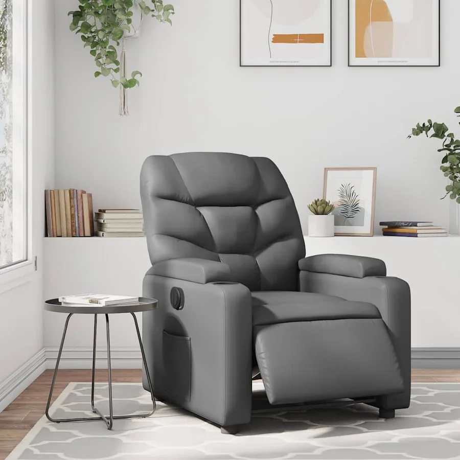 Fauteuil inclinable électrique Gris Similicuir - 15
