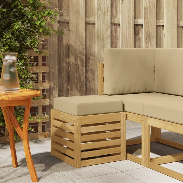 Banc de Jardin Blanc 43 x 43 x 45 cm Bois d'Acacia Massif